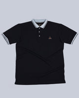 Metal Black Pique Pima Stylised Polo Tee