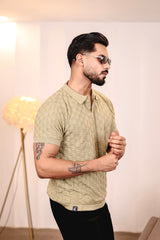 Mornik Light Pista Knitted Cotton Polo T-Shirt