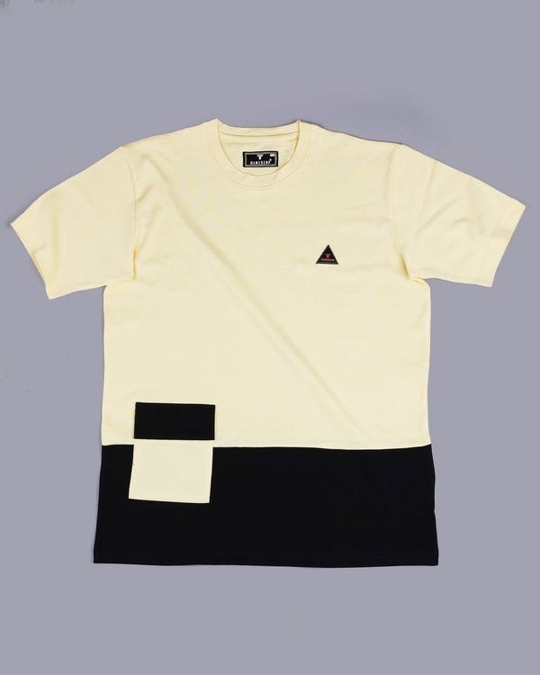 Corn Yellow With Black Premium Cotton Designer T-shirt