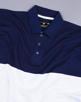 NavyBlue With White Pique Pima Designer T-Shirt