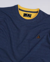 NavyBlue With Mustard Pique Pima Designer T-Shirt