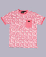 Cherry Pink Splash Printed Premium Cotton Designer T-shirt