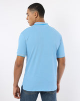 SkyBlue Supersoft Smart Zipper Polo T-Shirt