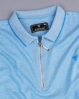 SkyBlue Supersoft Smart Zipper Polo T-Shirt