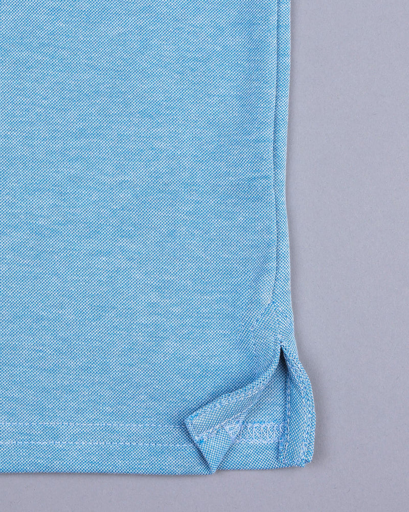 SkyBlue Supersoft Smart Zipper Polo T-Shirt