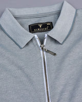 Rusty Gray Supersoft Smart Zipper Polo T-Shirt