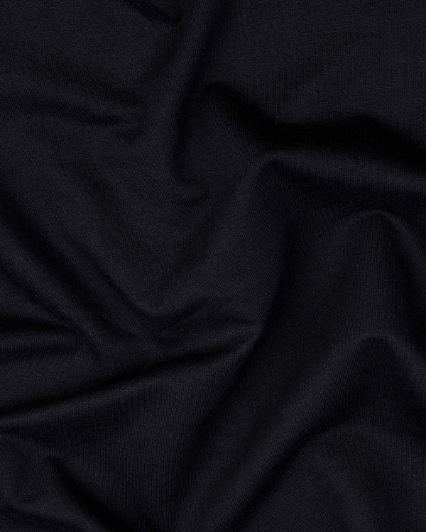Jade Black Supersoft Smart Zipper Polo T-Shirt