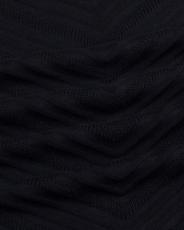 Ferrara Midnight Black Knitted Cotton Polo T-Shirt