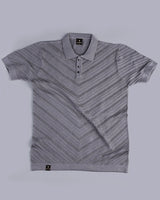 Ferrara Light Gray Knitted Cotton Polo T-Shirt