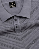 Ferrara Light Gray Knitted Cotton Polo T-Shirt