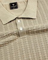 Spectra Oat Cream Knitted Cotton Polo T-Shirt