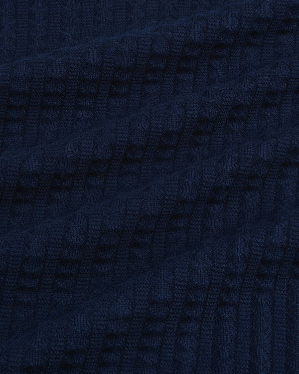 Spectra NavyBlue Knitted Cotton Polo T-Shirt