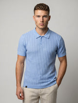 Spectra SkyBlue Knitted Cotton Polo T-Shirt