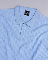 Spectra SkyBlue Knitted Cotton Polo T-Shirt