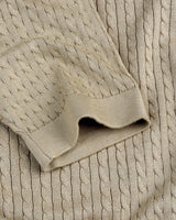 Potenza Clay Cream Knitted Cotton Polo T-Shirt