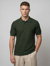 Trento Forest Green Knitted Cotton Polo T-Shirt