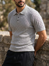 Resco Gray Knitted Cotton Polo T-Shirt