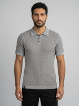 Resco Gray Knitted Cotton Polo T-Shirt