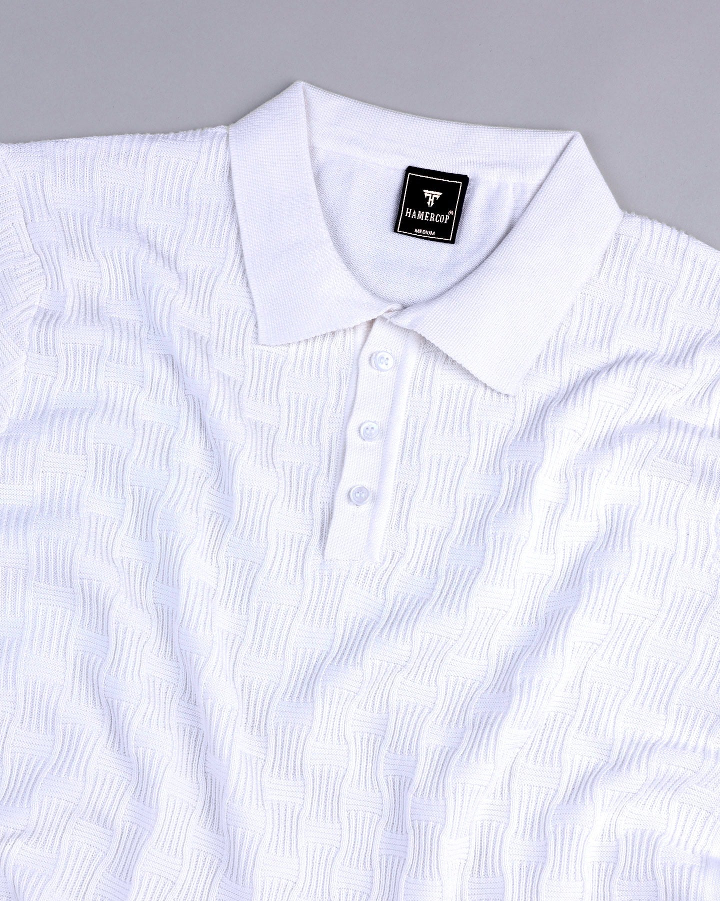 Resco Off White Knitted Cotton Polo T-Shirt – Hamercop