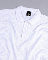 Resco Off White Knitted Cotton Polo T-Shirt