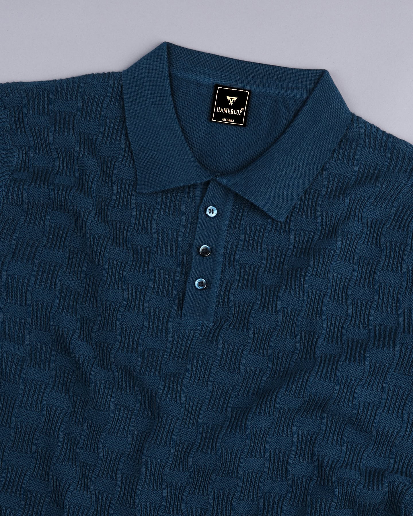 Resco Blue Knitted Cotton Polo T-Shirt – Hamercop