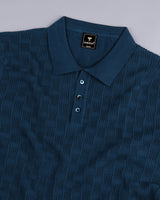 Resco Blue Knitted Cotton Polo T-Shirt