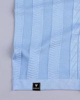 Wonder Ice Blue Knitted Cotton Polo T-Shirt