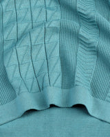 Wonder Teal Green Knitted Cotton Polo T-Shirt