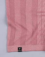 Wonder Onion Pink Knitted Cotton Polo T-Shirt