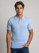 Basco SkyBlue Knitted Cotton Polo T-Shirt