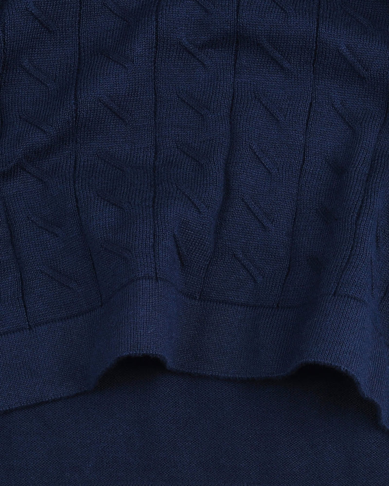 Basco NavyBlue Knitted Cotton Polo T-Shirt