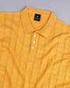 Basco Turmeric Yellow Knitted Cotton Polo T-Shirt