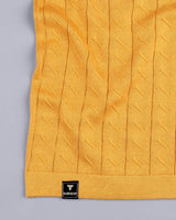 Basco Turmeric Yellow Knitted Cotton Polo T-Shirt