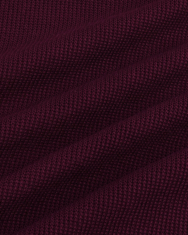 Venilla Maroon Knitted Cotton Polo T-Shirt