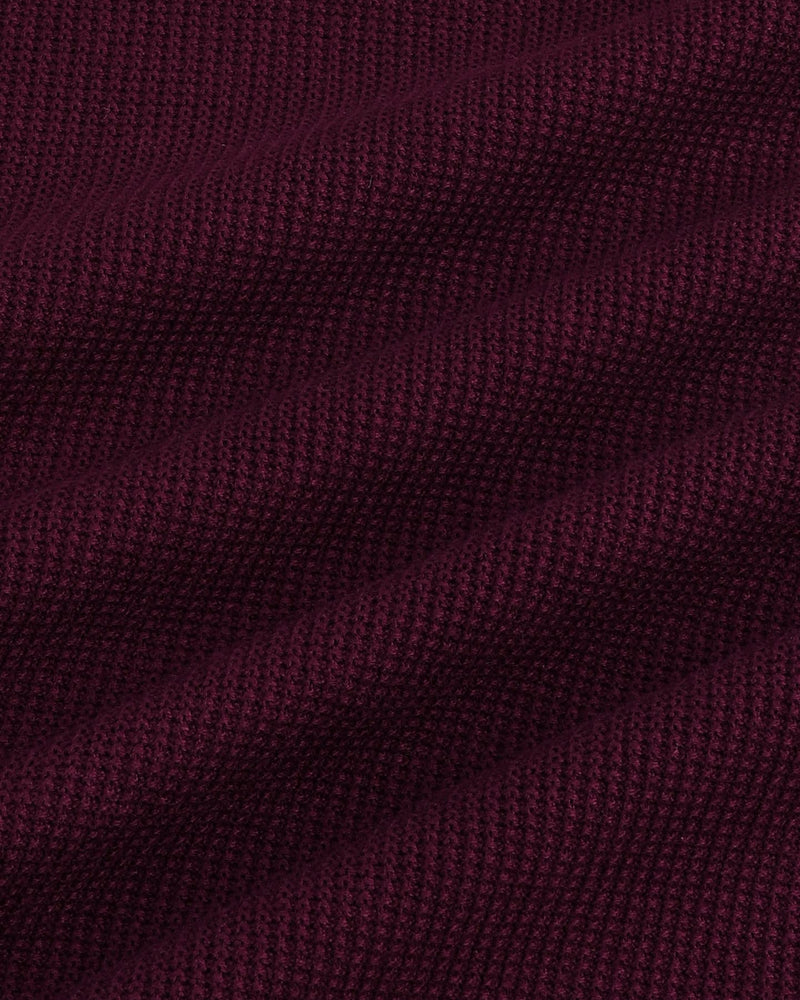 Venilla Maroon Knitted Cotton Polo T-Shirt