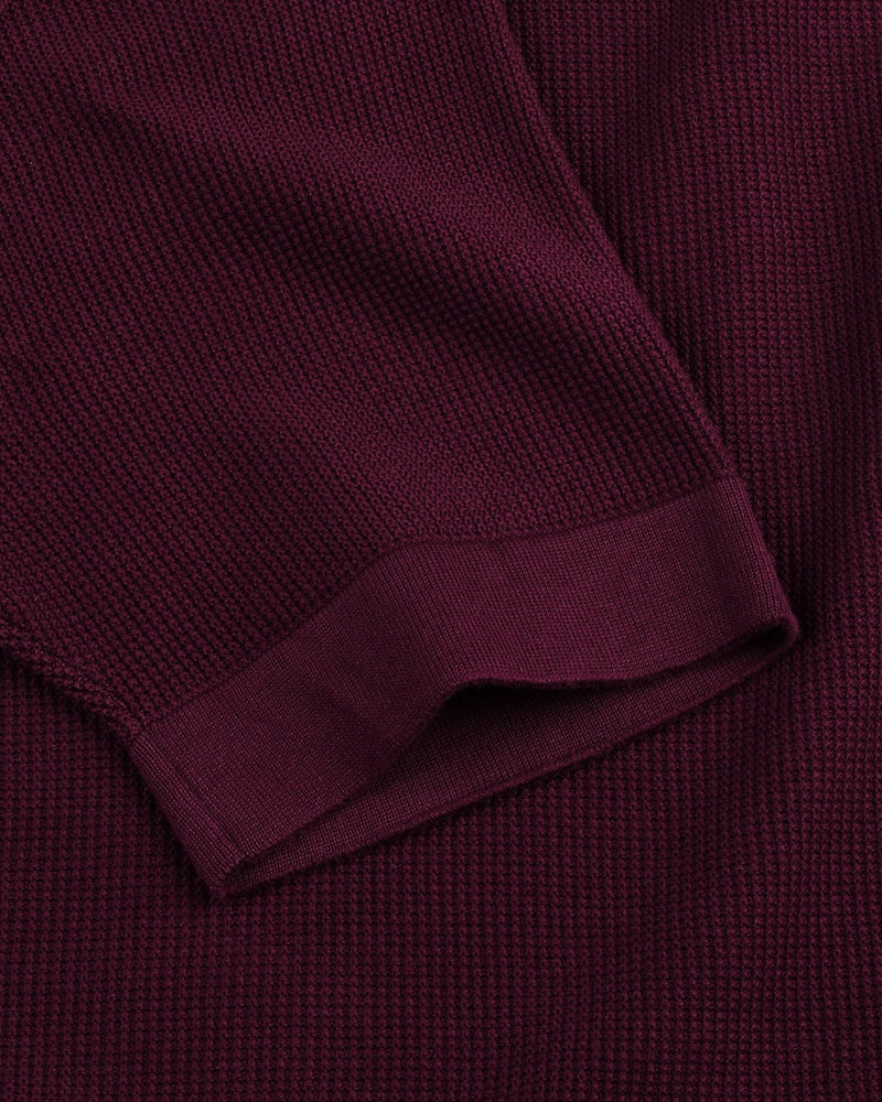 Venilla Maroon Knitted Cotton Polo T-Shirt