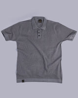 Venilla Gray Knitted Cotton Polo T-Shirt