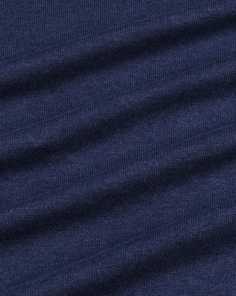 Thunder NavyBlue Melange Knitted Cotton T-Shirt