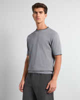 Thunder Gray Melange Knitted Cotton T-Shirt