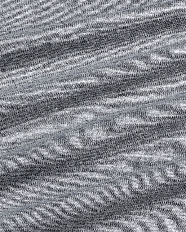 Thunder Gray Melange Knitted Cotton T-Shirt