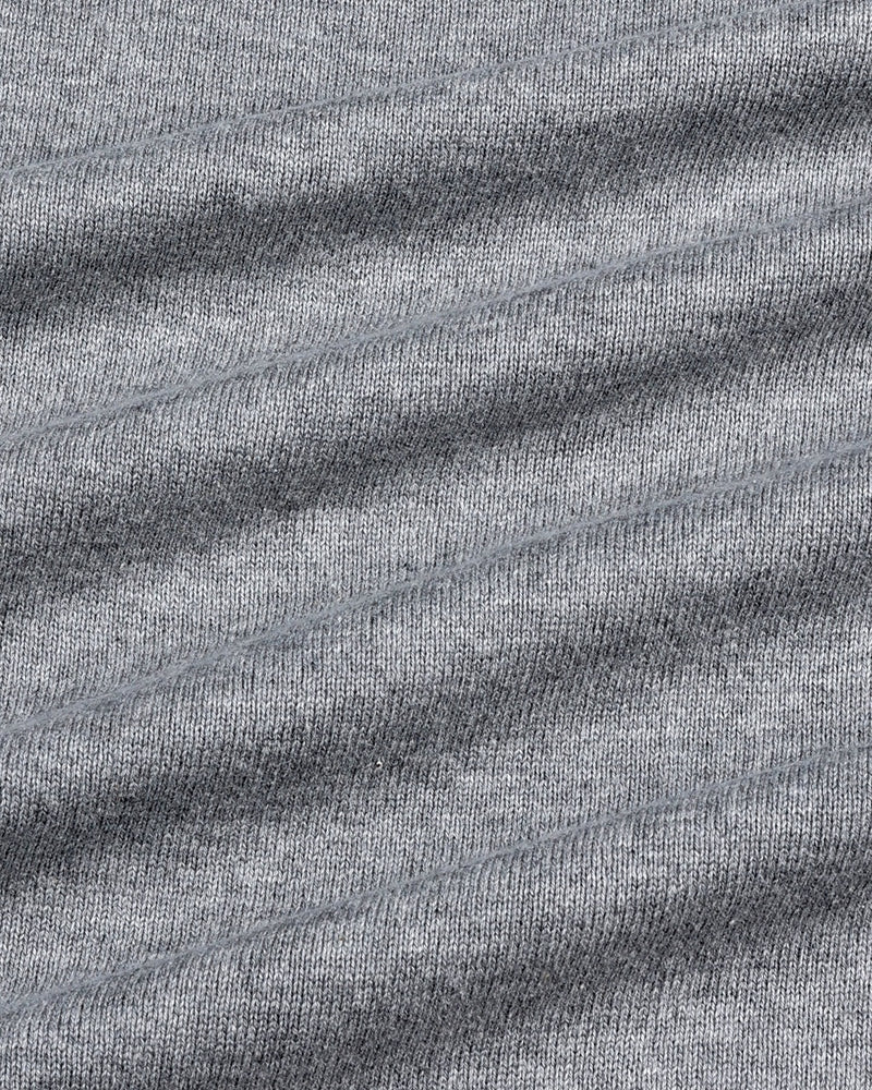 Thunder Gray Melange Knitted Cotton T-Shirt