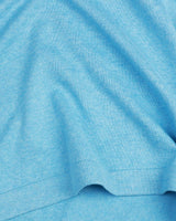 Thunder Aqua Blue Melange Knitted Cotton T-Shirt