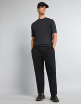 Thunder Charcoal Black Melange Knitted Cotton T-Shirt