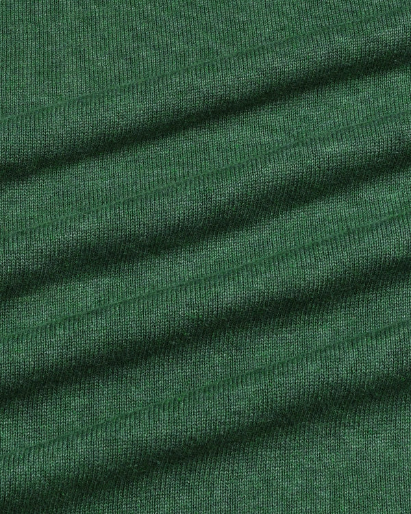 Thunder Hunter Green Melange Knitted Cotton T-Shirt