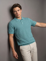 Resco Teal Green Knitted Cotton Polo T-Shirt