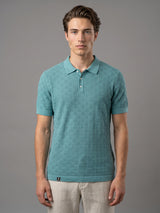 Resco Teal Green Knitted Cotton Polo T-Shirt