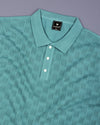 Resco Teal Green Knitted Cotton Polo T-Shirt