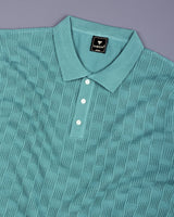 Resco Teal Green Knitted Cotton Polo T-Shirt