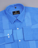 Carmel Blue Solid Corduroy Special Edition Designer Shirt