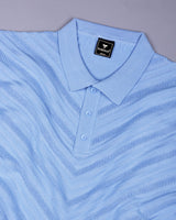 Ferrara SkyBlue Knitted Cotton Polo T-Shirt